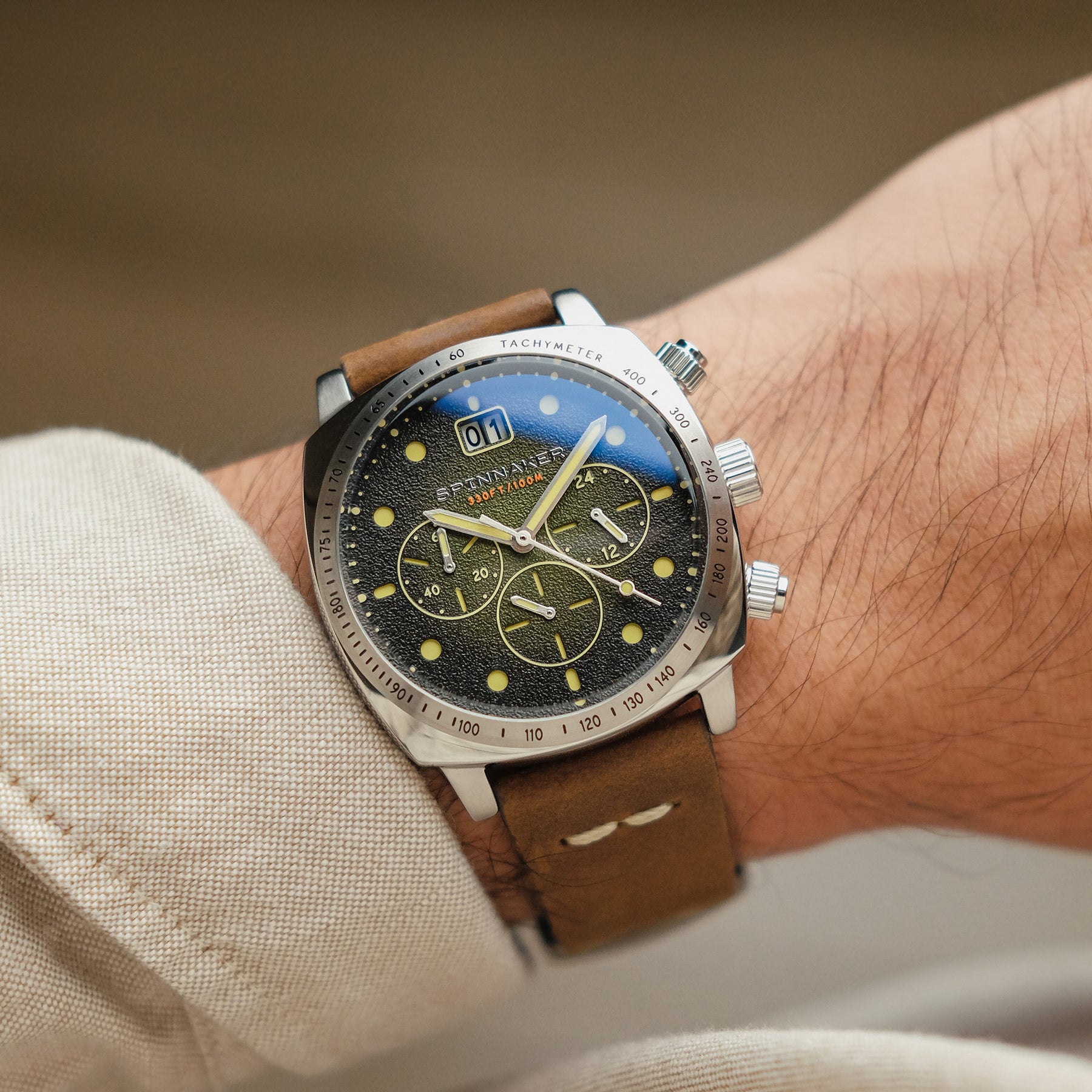 Spinnaker Watches Hull Chronograph All pine green Extropian